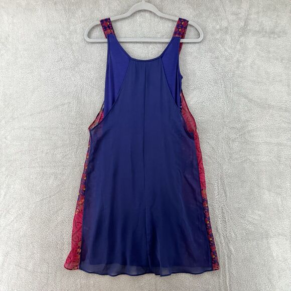 Desigual Dress Womens EU36 Blue Cassidy Tank Boho Printed Layered Chiffon Short - Picture 6 of 10